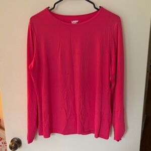 Lands' End Women's Vibrant Pink Long Sleeve Rash Guard